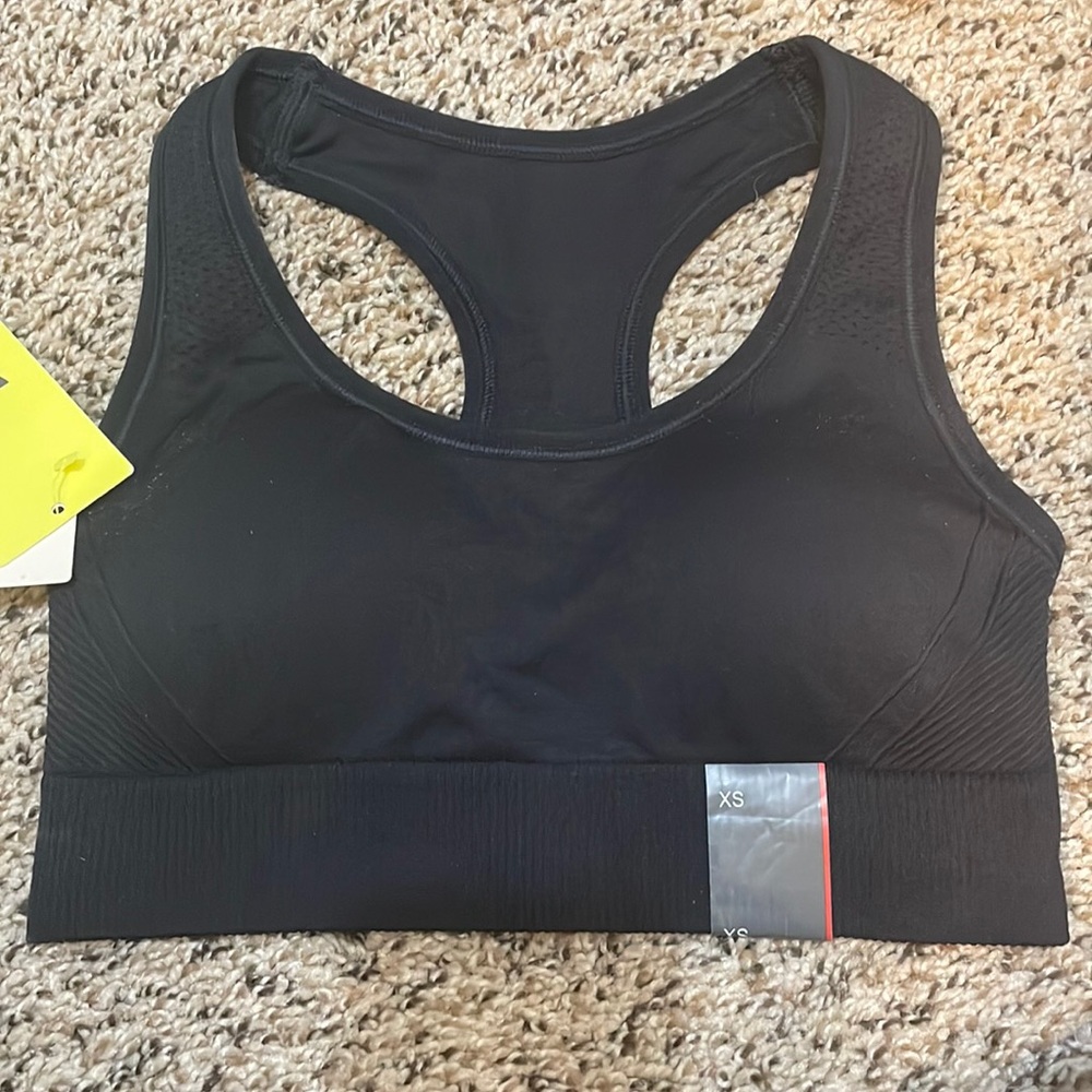 All In Motion Black Seamless Racerback Sports Bra, Size XS, NWT